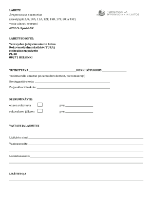 Pneumococcal Vaccine Antibody Test Form