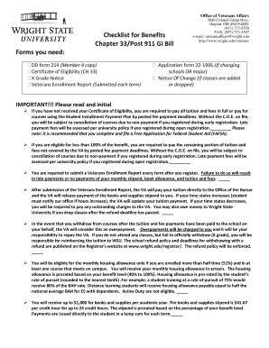 GI Bill Benefits Checklist