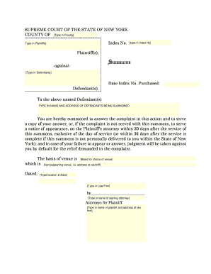New York Summons