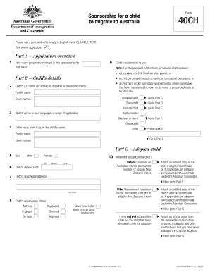 Sponsorship for Child Migration to Australia