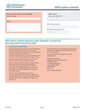 SAYE Option Scheme Form 34