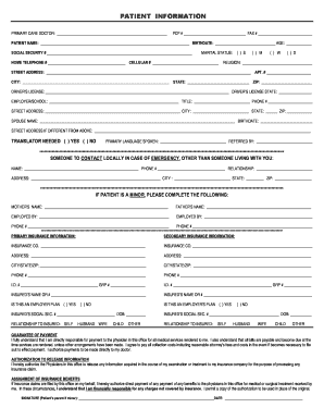 Patient Information Form