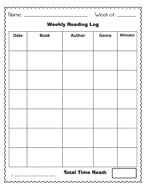 Weekly Reading Log