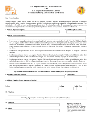 Guardian Publicity Authorization and Release
