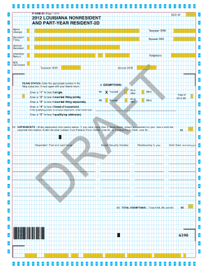 Louisiana Nonresident and Part-Year Resident Income Tax Form IT-540B-2D