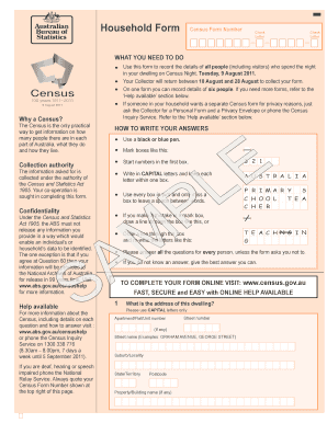Australian Census Household Form