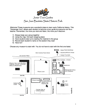 Junior Tour Guides Scavenger Hunt