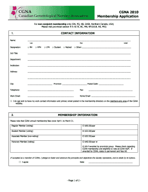 CGNA Membership Application Form