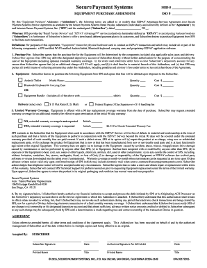 Equipment Purchase Addendum