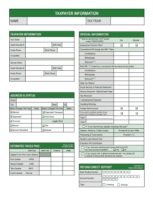 US Federal Tax Return Form