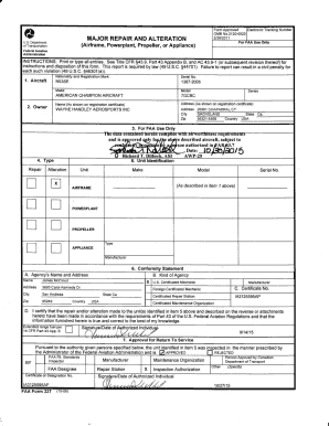 FAA Form 337 Major Repair and Alteration