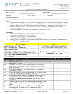Laboratory Self-Inspection Form