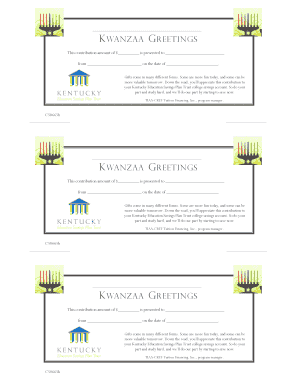 Kwanzaa Greetings College Savings Contribution Form