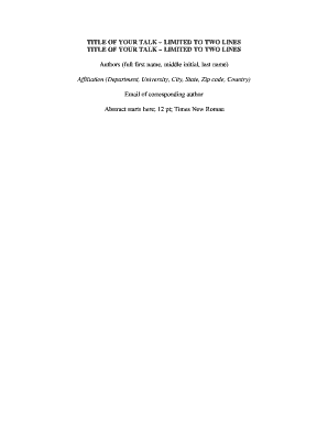 Conference Talk Proposal Form