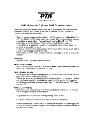 Schedule C Instructions for Form 990EZ