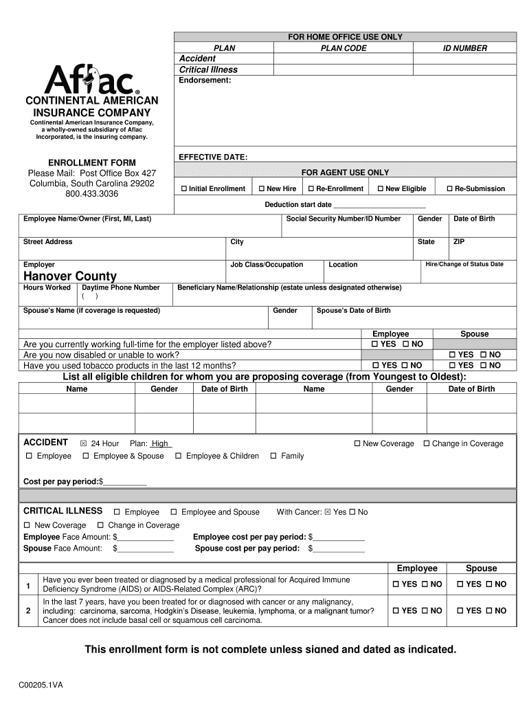 Fillable Online FOR HOME OFFICE USE ONLY Endorsement Fax Email Print