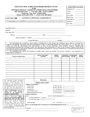 Upstate New York Engineers Benefit Fund Remittance Report