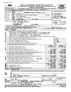 Form 990 2009 Exempt Organization Return