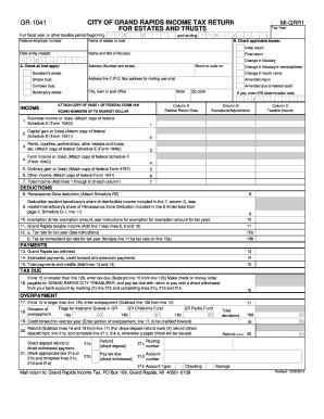City of Grand Rapids Income Tax Return for Estates and Trusts