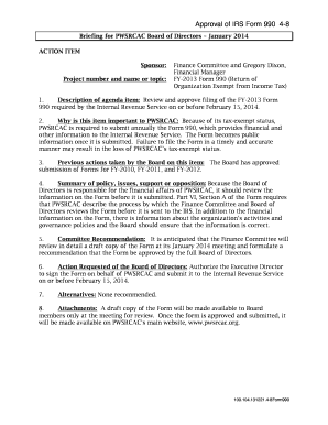 IRS Form 990 Approval