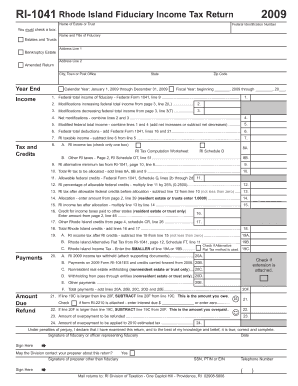 Rhode Island Fiduciary Income Tax Return 2009