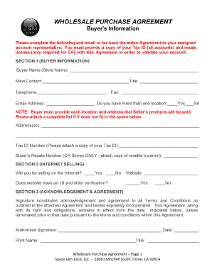 Wholesale Purchase Agreement