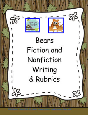 Bear Writing and Rubrics Template