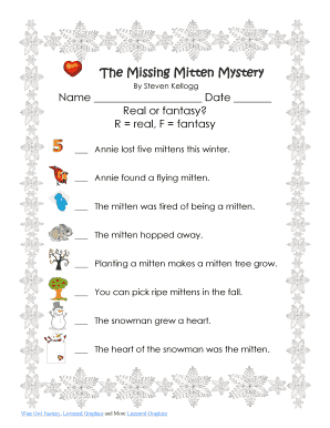 Properties of water pdf answers - The Missing Mitten Mystery - Wise Owl Factory