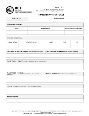 Transfer of Mortgage Form 021