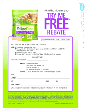 Feline Pine Rebate Form
