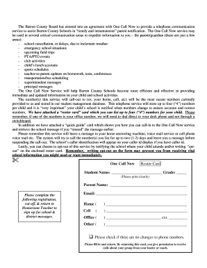 Barren County Schools One Call Now Service Agreement