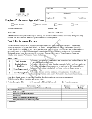 Employee Performance Appraisal Form