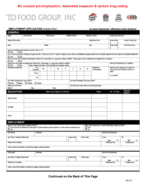 Employment Application Form
