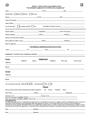 Rental Application and Verification