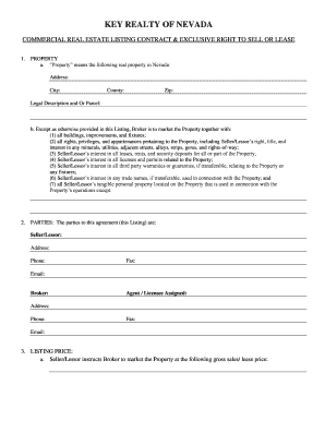 Commercial Real Estate Listing Contract