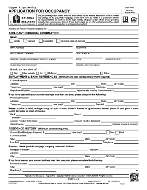 Arizona Tenant Application Form