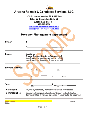 Arizona Property Management Agreement