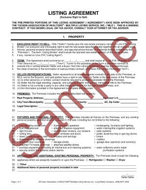 Exclusive Right to Sell Listing Agreement