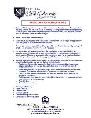 Arizona Rental Application Form