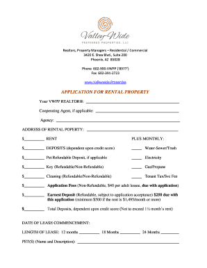 Application for Rental Property