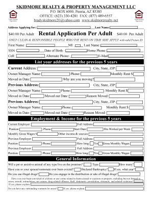 Rental Application Form