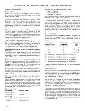 2013 Wisconsin Form 4-ES – Corporation Estimated Tax