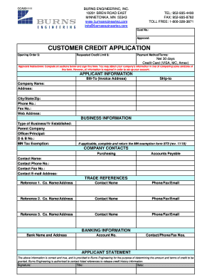Customer Credit Application