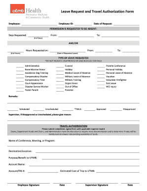 Leave Request and Travel Authorization Form