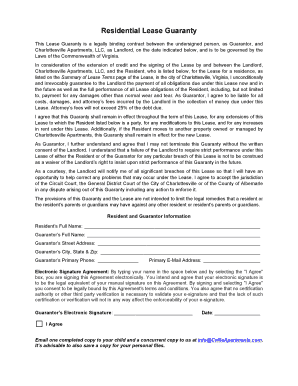 Residential Lease Guaranty