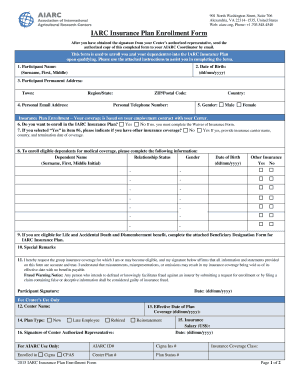 IARC Insurance Plan Enrollment Form