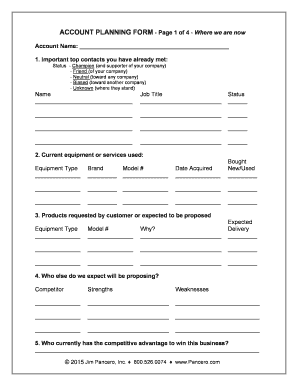 Account Planning Form
