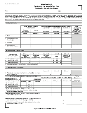 Mississippi Tax Credit Form 80-160-14-8-1-000