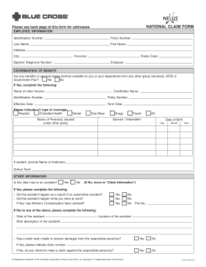 National Claim Form