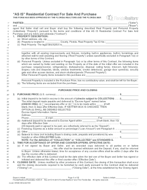 AS IS Residential Contract For Sale And Purchase